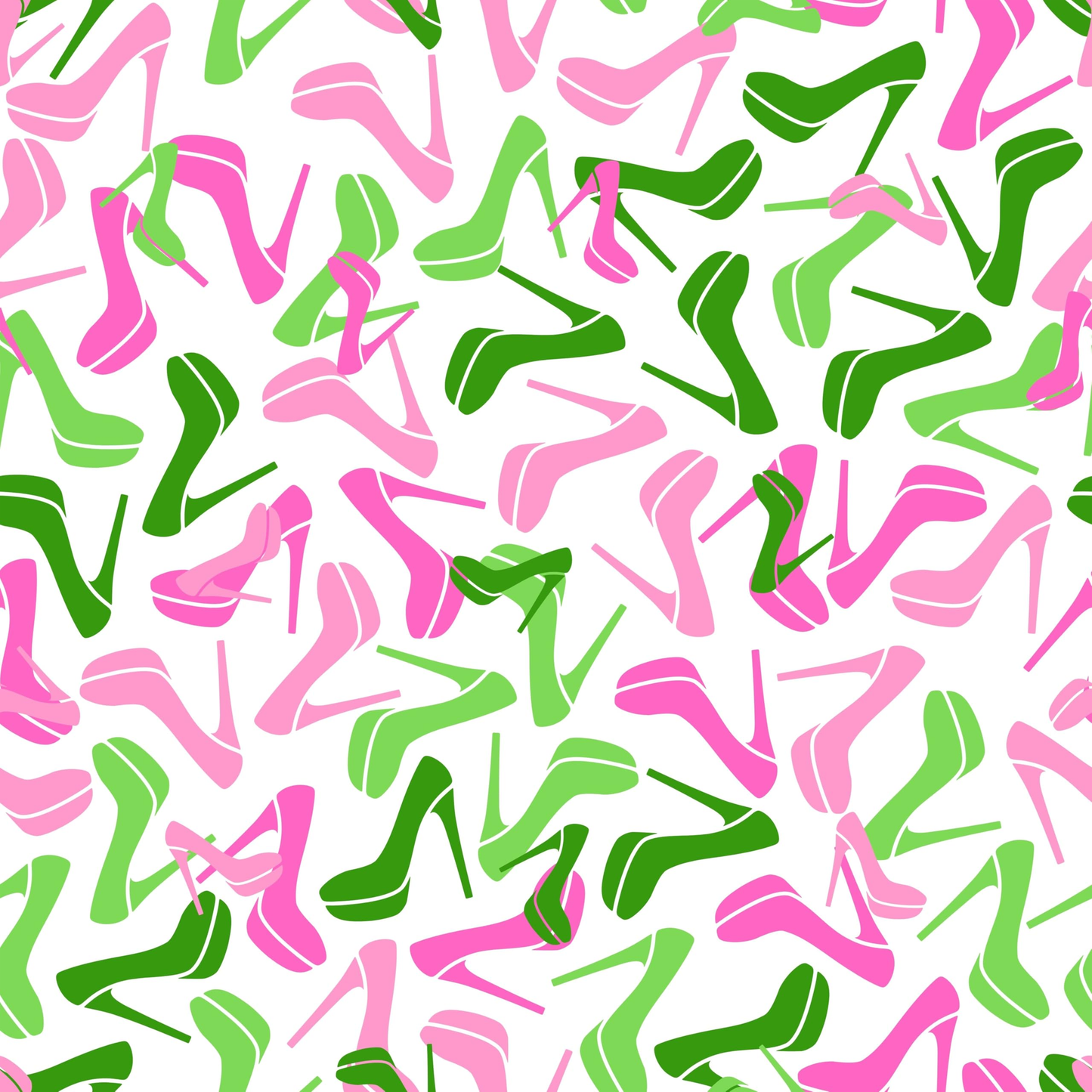 Pink and Green Necktie Lightweight Chiffon 48in x 8in - White Heels