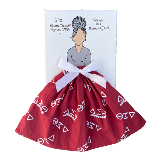 Delta Sigma Theta Doll Artwork Painting (8in x 10in)