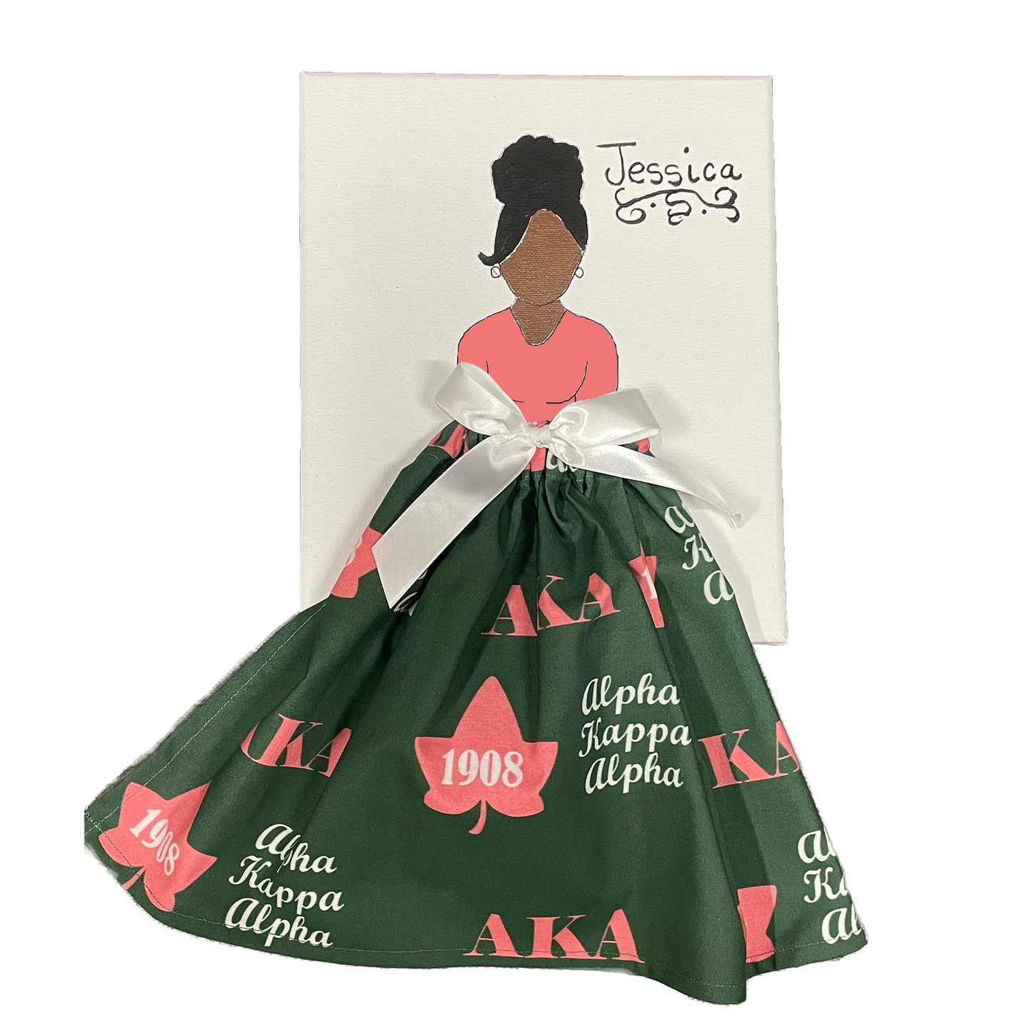 Alpha Kappa Alpha Doll Artwork Painting (8in x 10in)