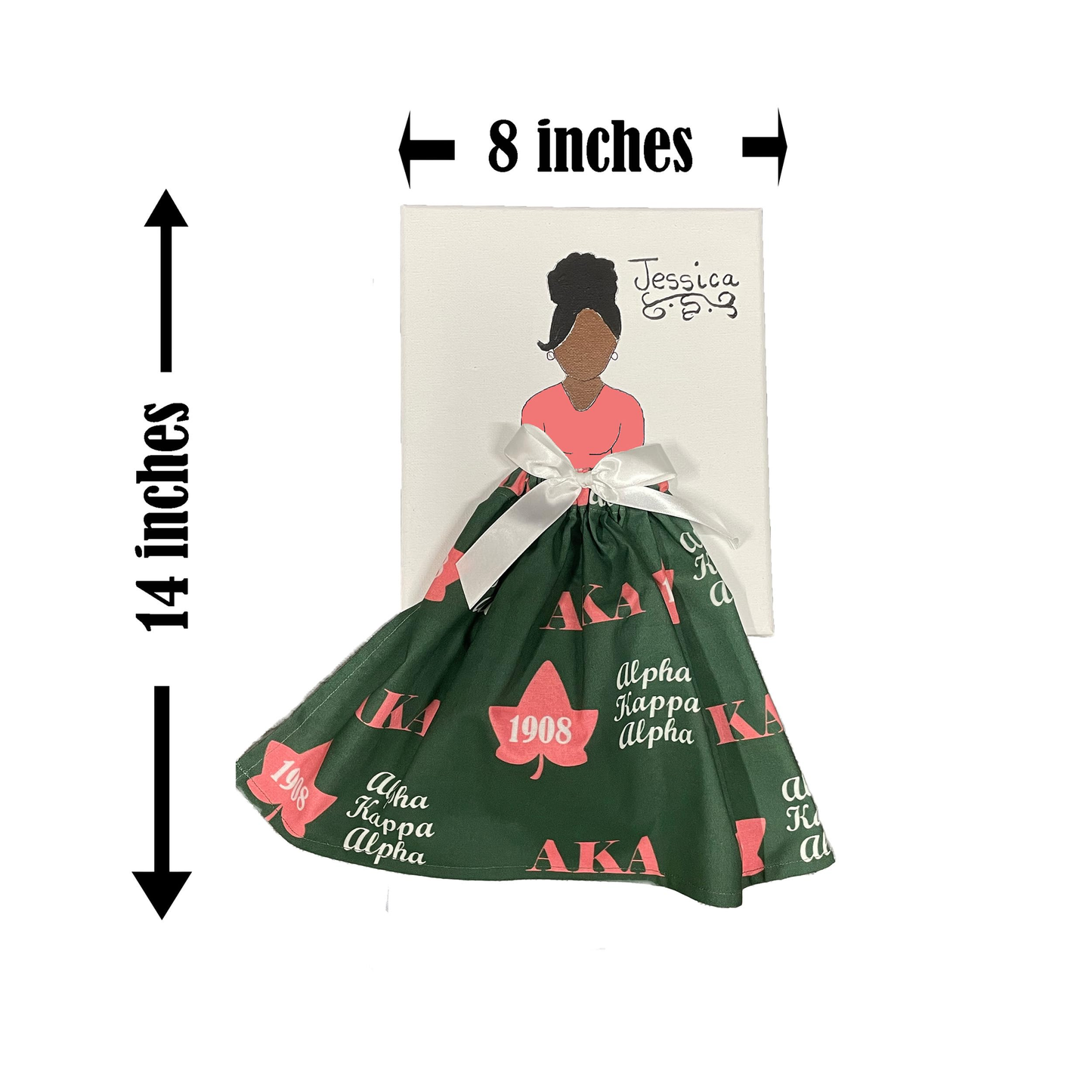 Alpha Kappa Alpha Doll Artwork Painting (8in x 10in)