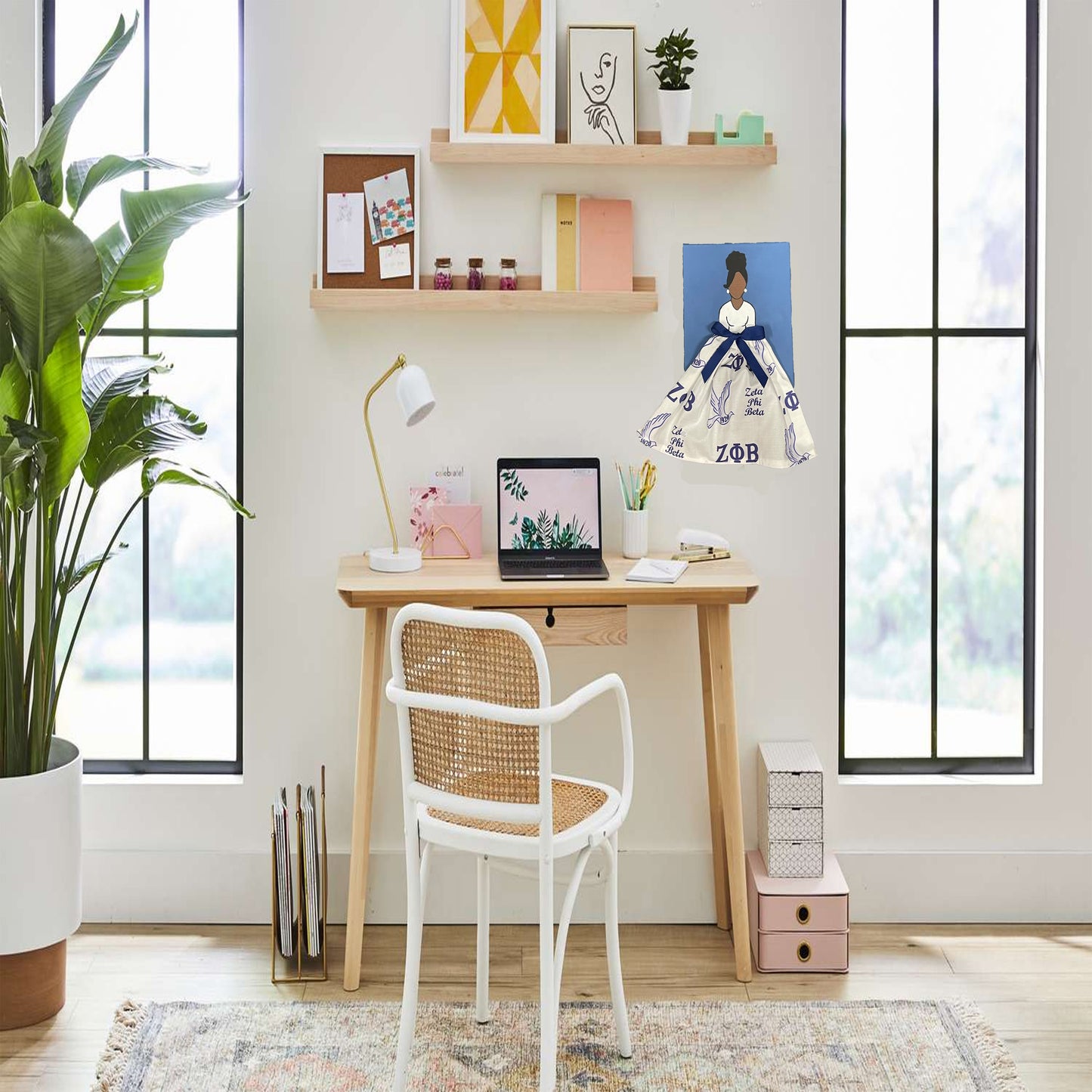 Zeta Phi Beta Sorority Doll Artwork Painting (8in x 10in)