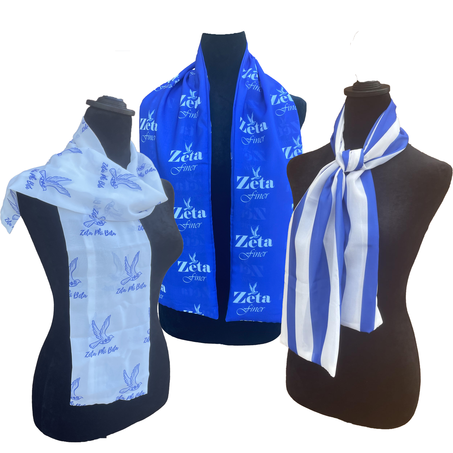 Zeta Phi Beta Sorority - 3 Neckties Set