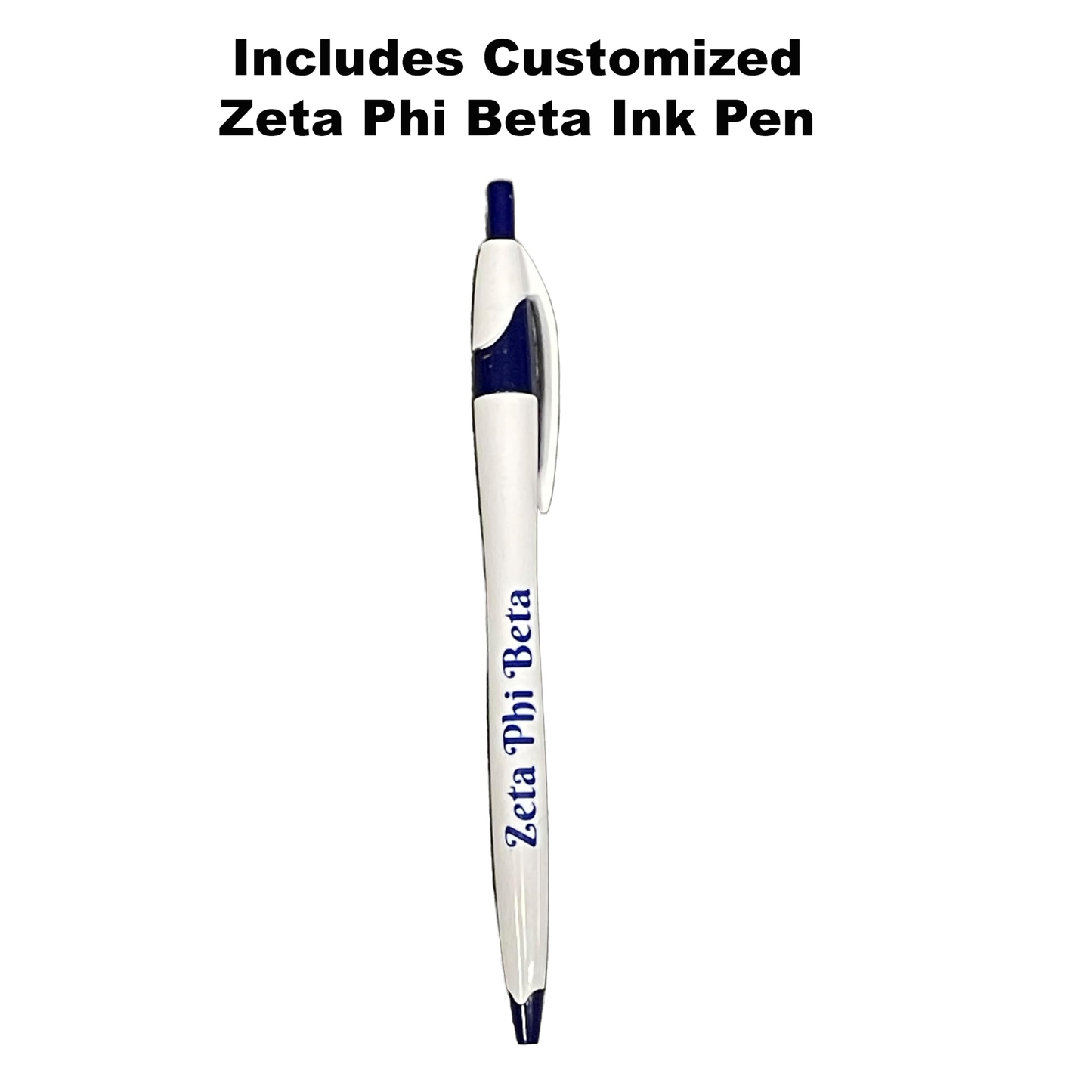 Zeta Sorority Pen & Mini-Spiral Notebook Set (8.5inx5.5in)