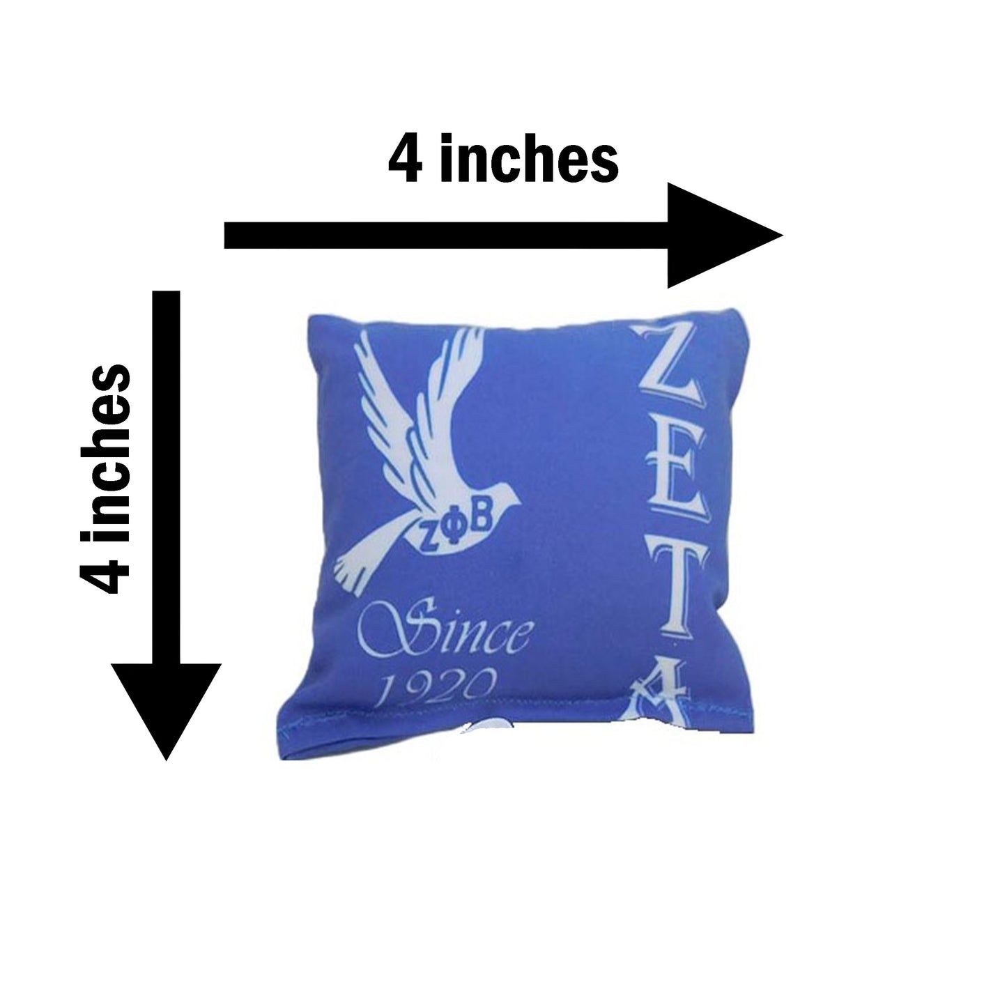 Zeta Phi Beta Sorority Gift Pearl Bracelet Sets on Blue Jewelry Pillow (4in.x4in.)